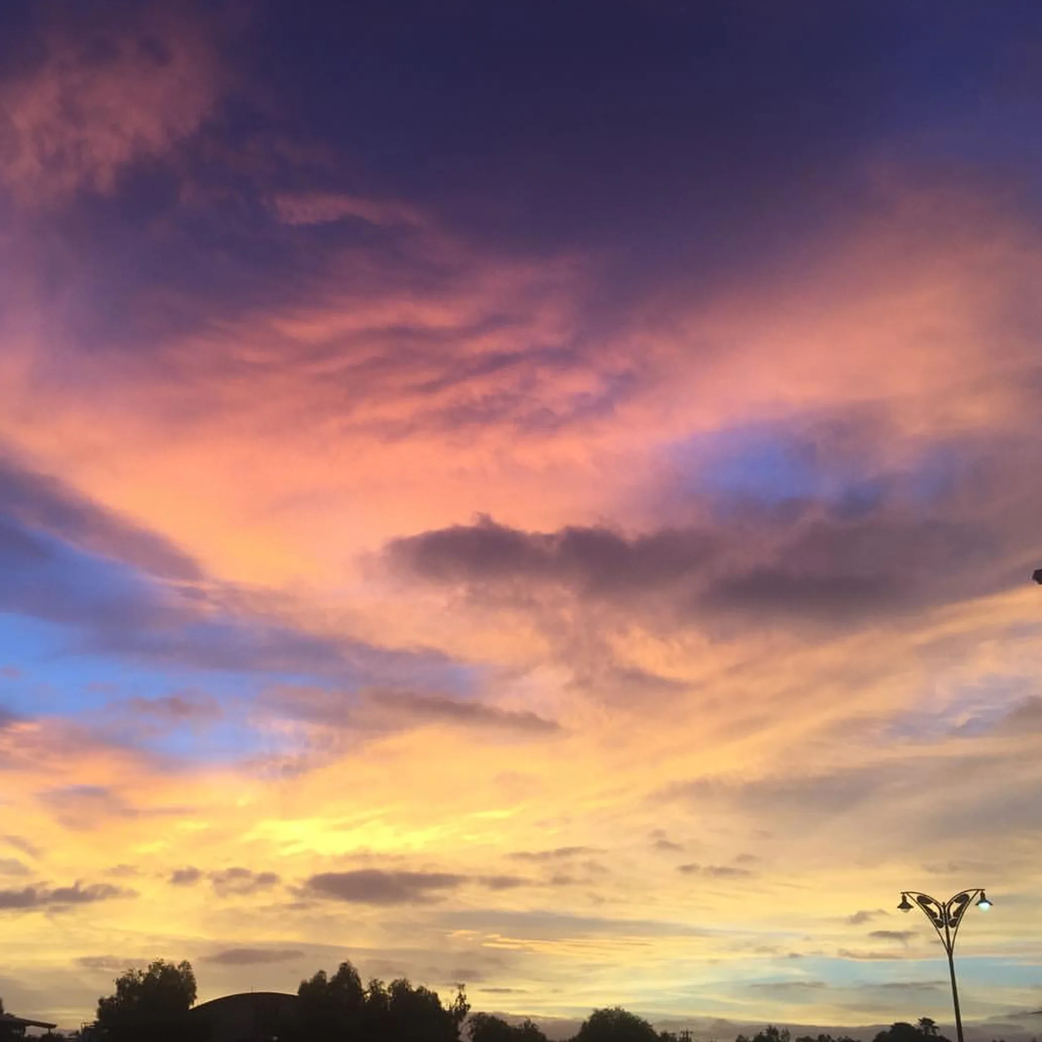 sunset sky with clear clouds