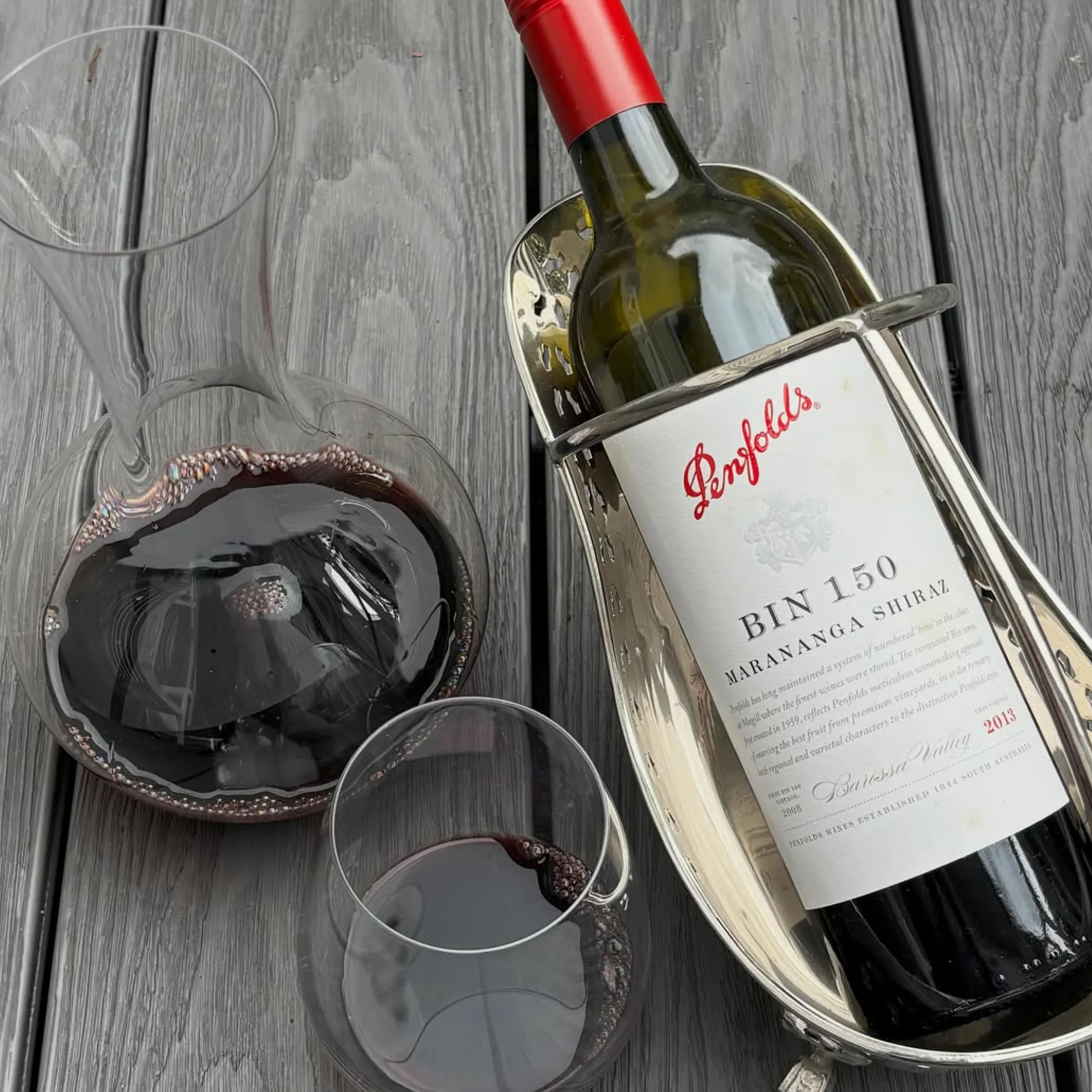 bottle of australian wine on table