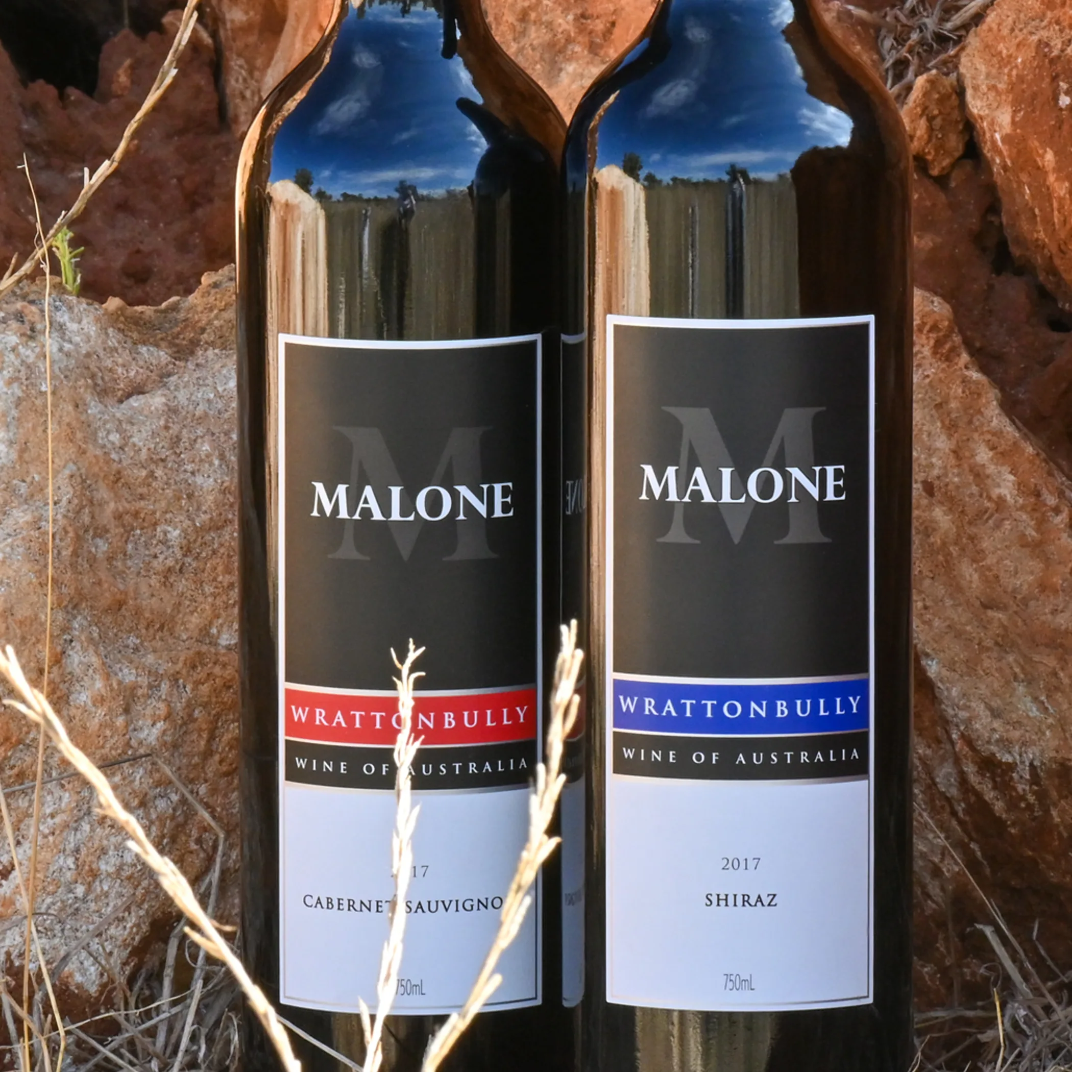 australian cabernet sauvignon and shiraz bottles