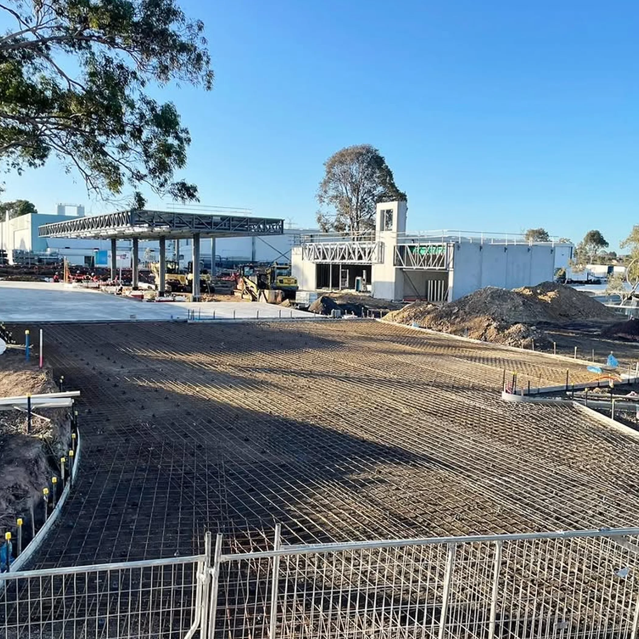 steel reinforcement prepared for concrete slab