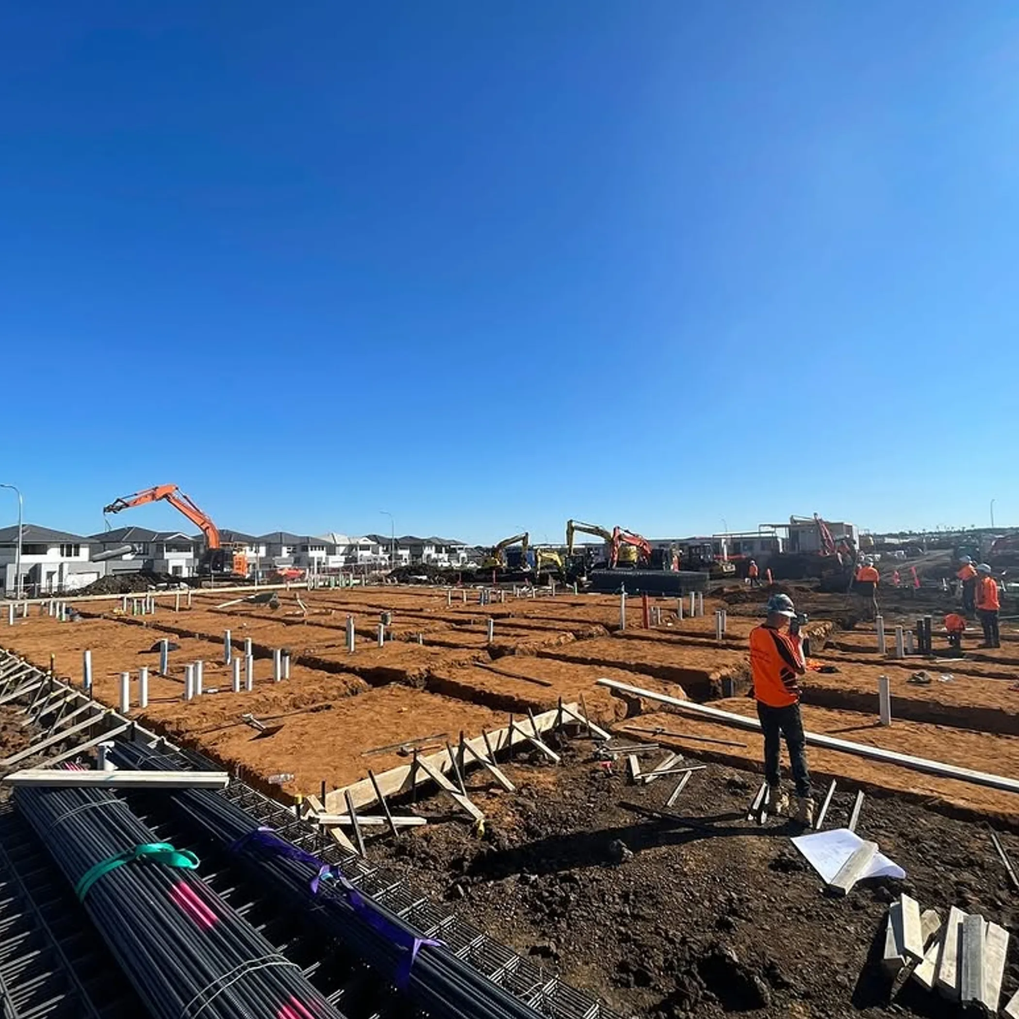 earthworks with steel reinforcement