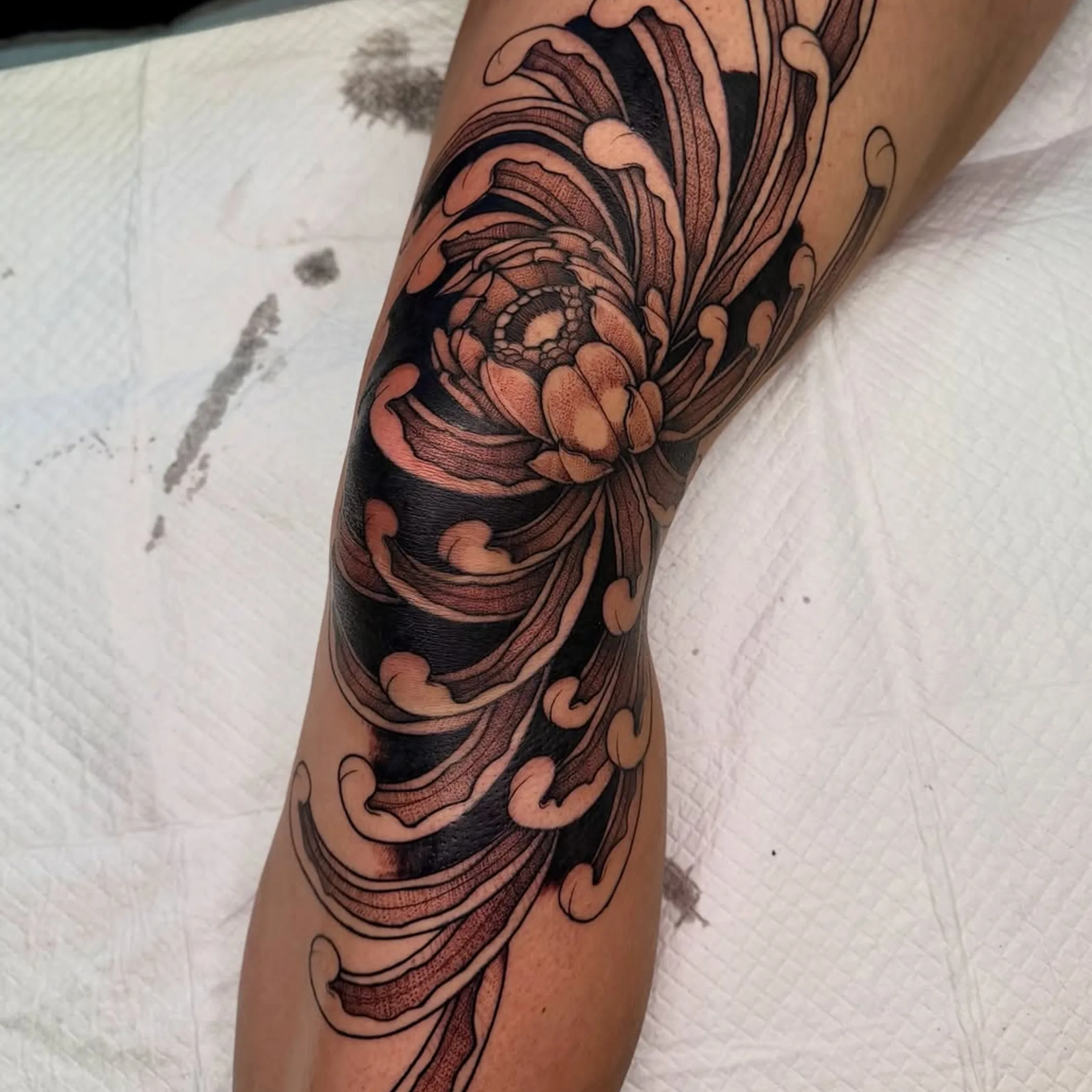 floral tattoo close-up